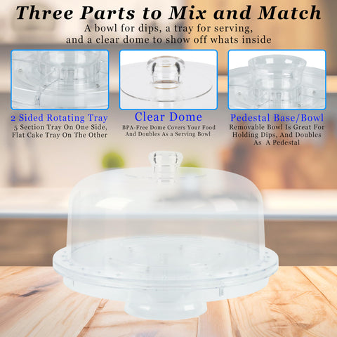 JOEY'Z serving and divided tray arrangement for appetizers or desserts