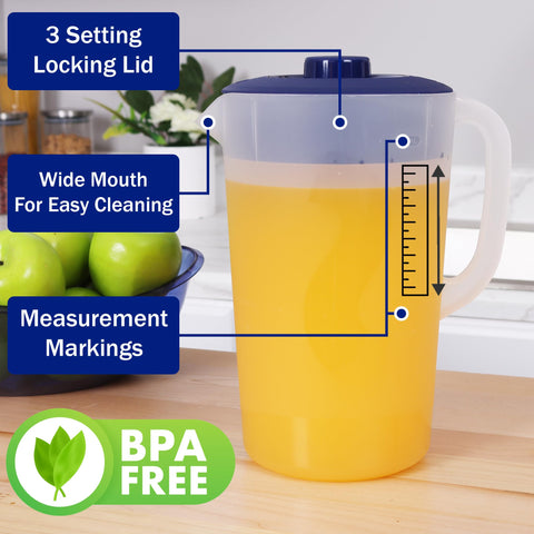 JOEY'Z wide-mouth pitcher ideal for fruit infusion and mixing.