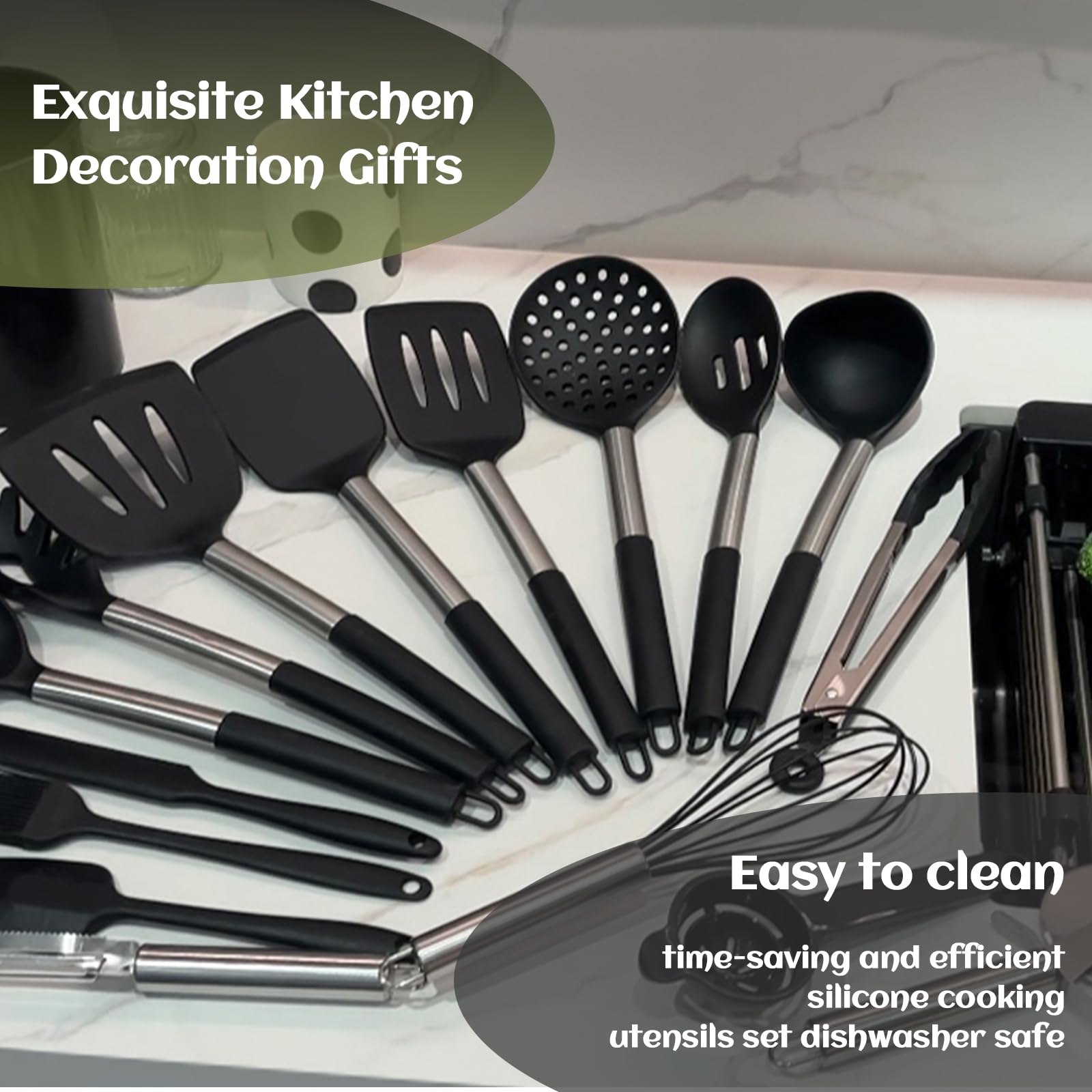 JOFULBOND spatula and spaghetti spoon show versatile nonstick compatibility