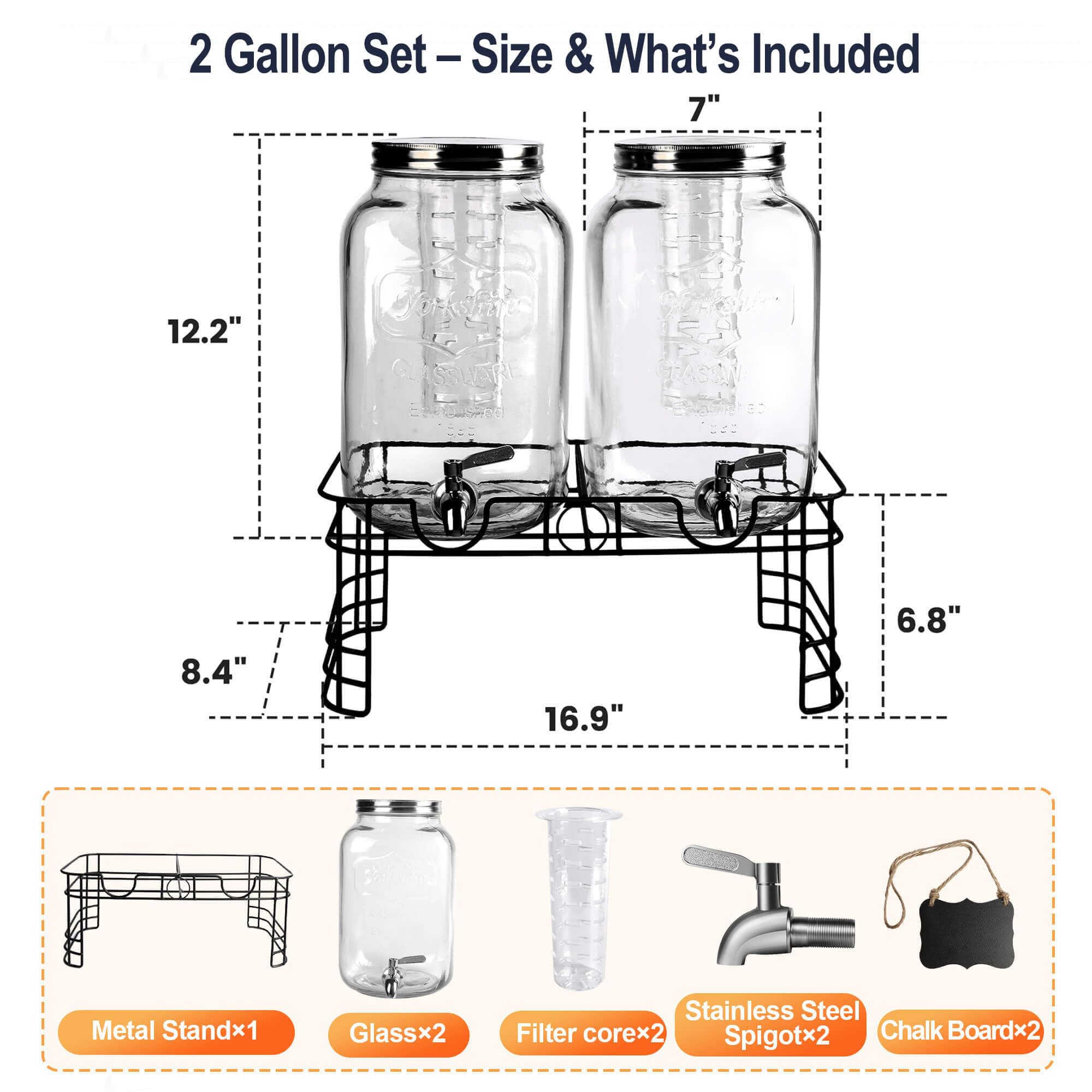JOFUYU glass dispensers with stand offer stable serving for outdoor picnics.