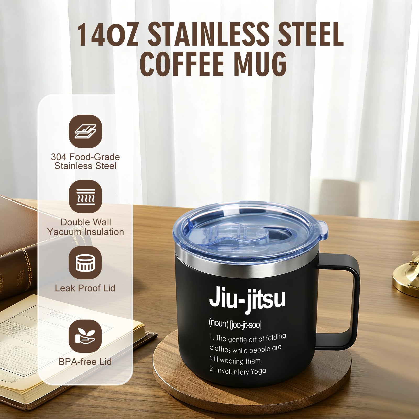 Jogskeor Jiu Jitsu Definition mug desk setup suits office and home sipping.