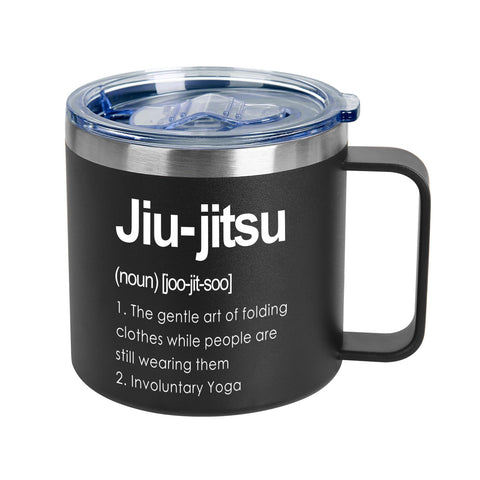 Jogskeor Jiu Jitsu Definition mug front view for hot drinks after training.
