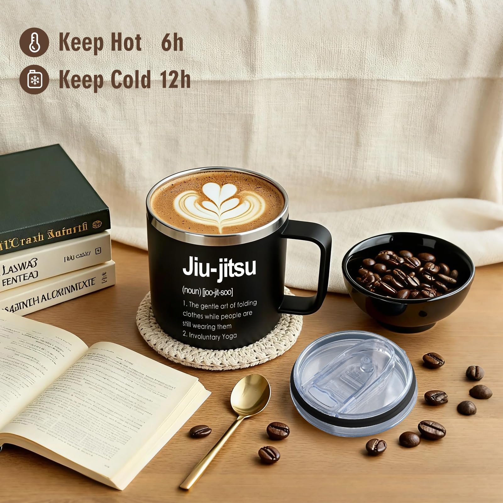 Jogskeor Jiu Jitsu Definition mug side view ideal for on-the-go hydration.
