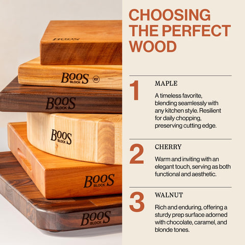 Maple wood surface of John Boos CB Series offers warm appeal