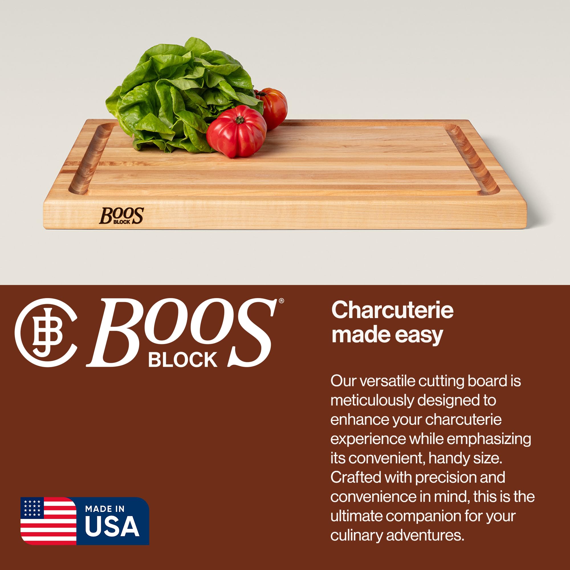 John Boos CB Series cutting board with recessed finger grips