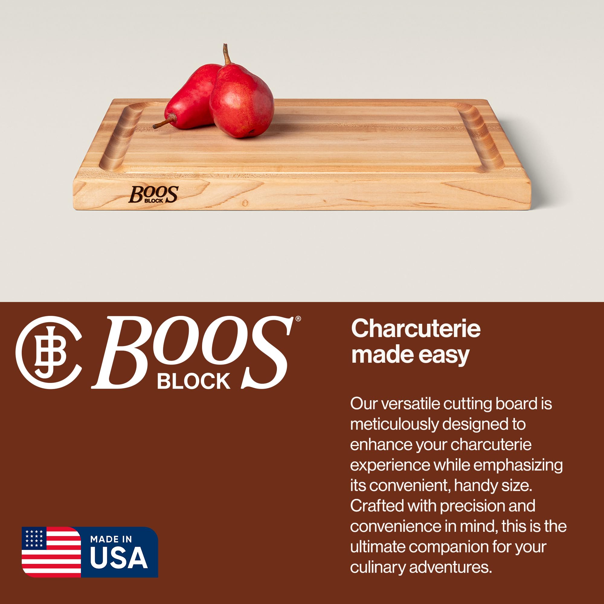 John Boos CB Series reversible surface supports two cutting tasks in one board.