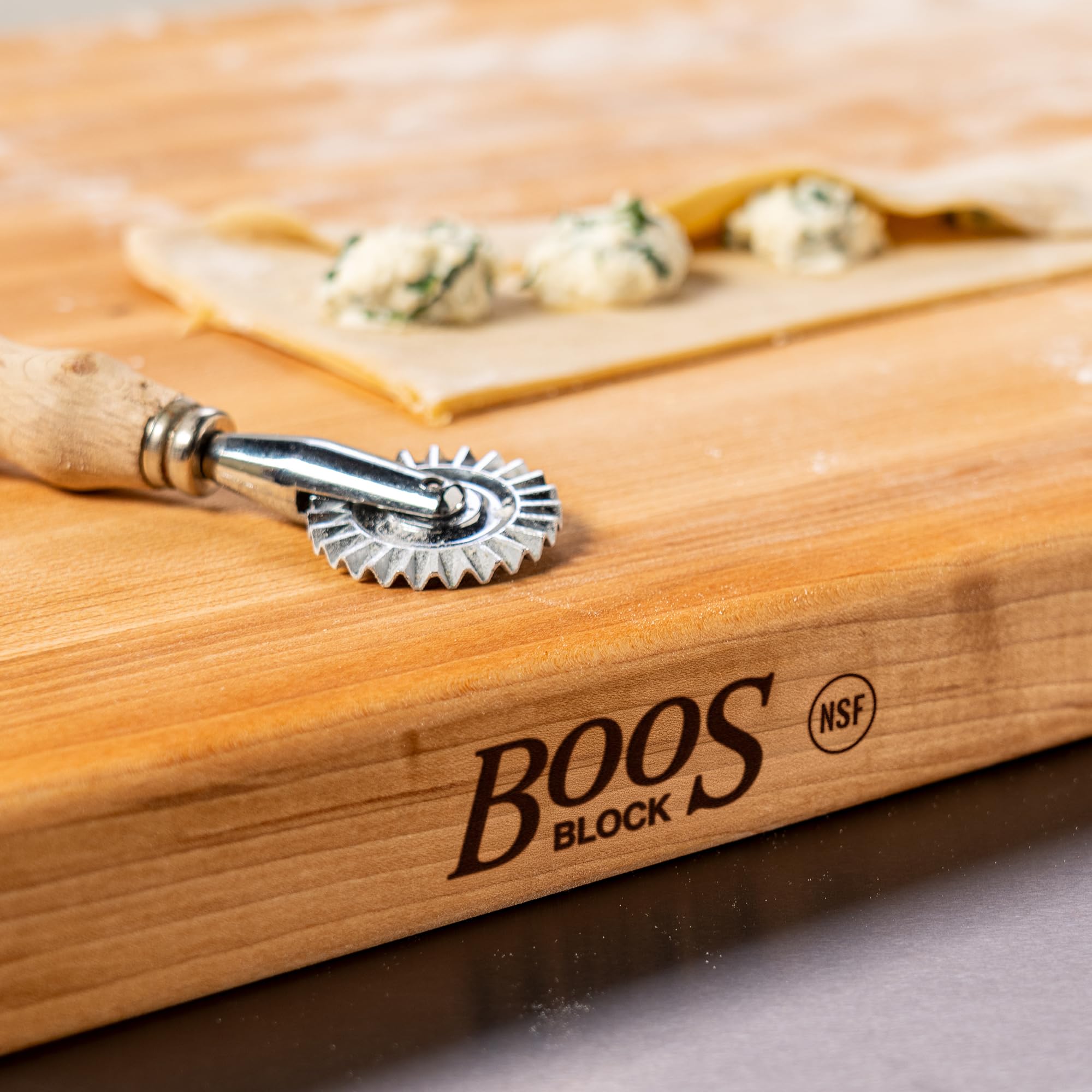 Charcuterie-ready setup using the John Boos cutting board surface.