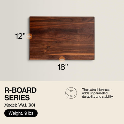 Close up of edge grain detail on John Boos R-Board walnut board