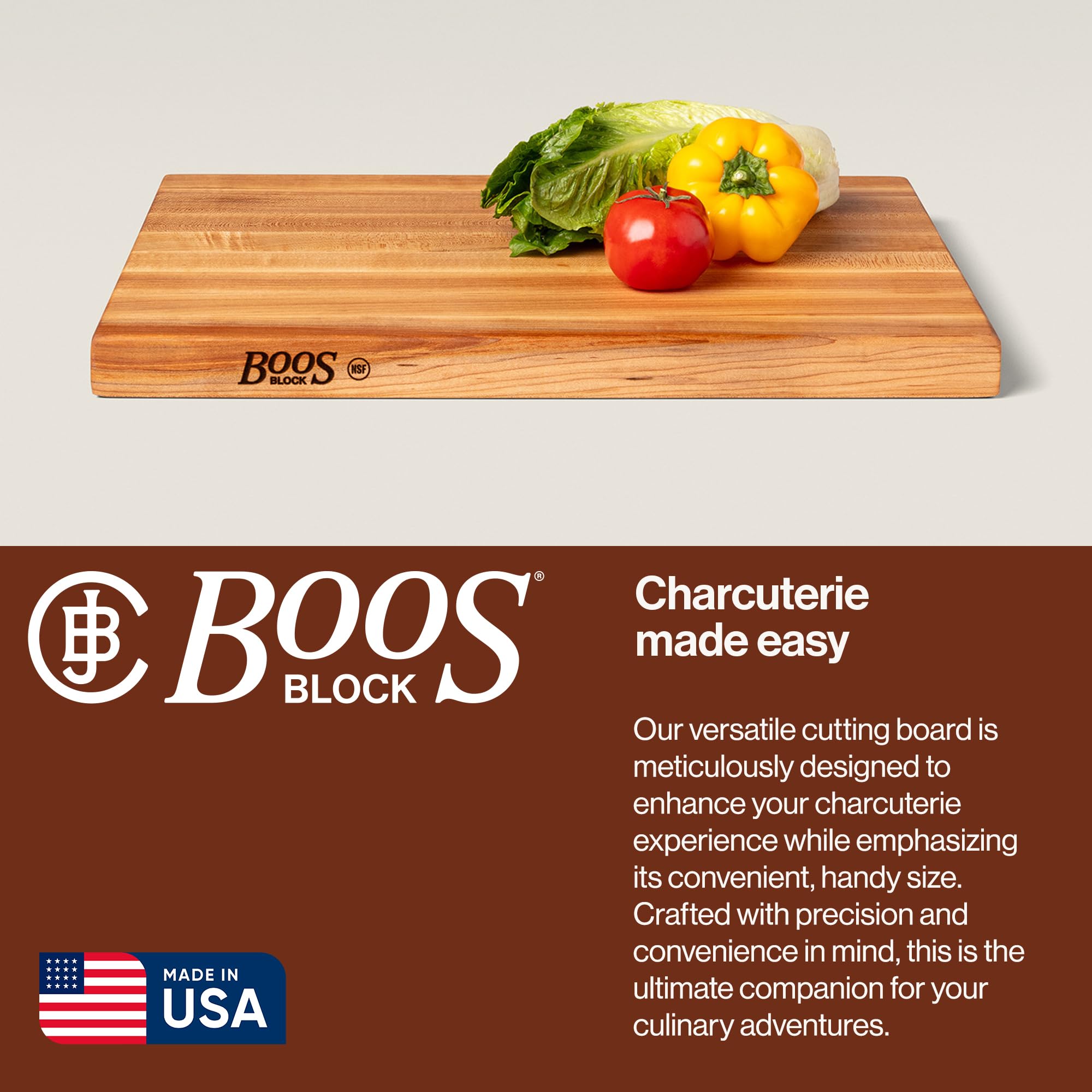 Recessed finger grips on John Boos R-Board for easy handling