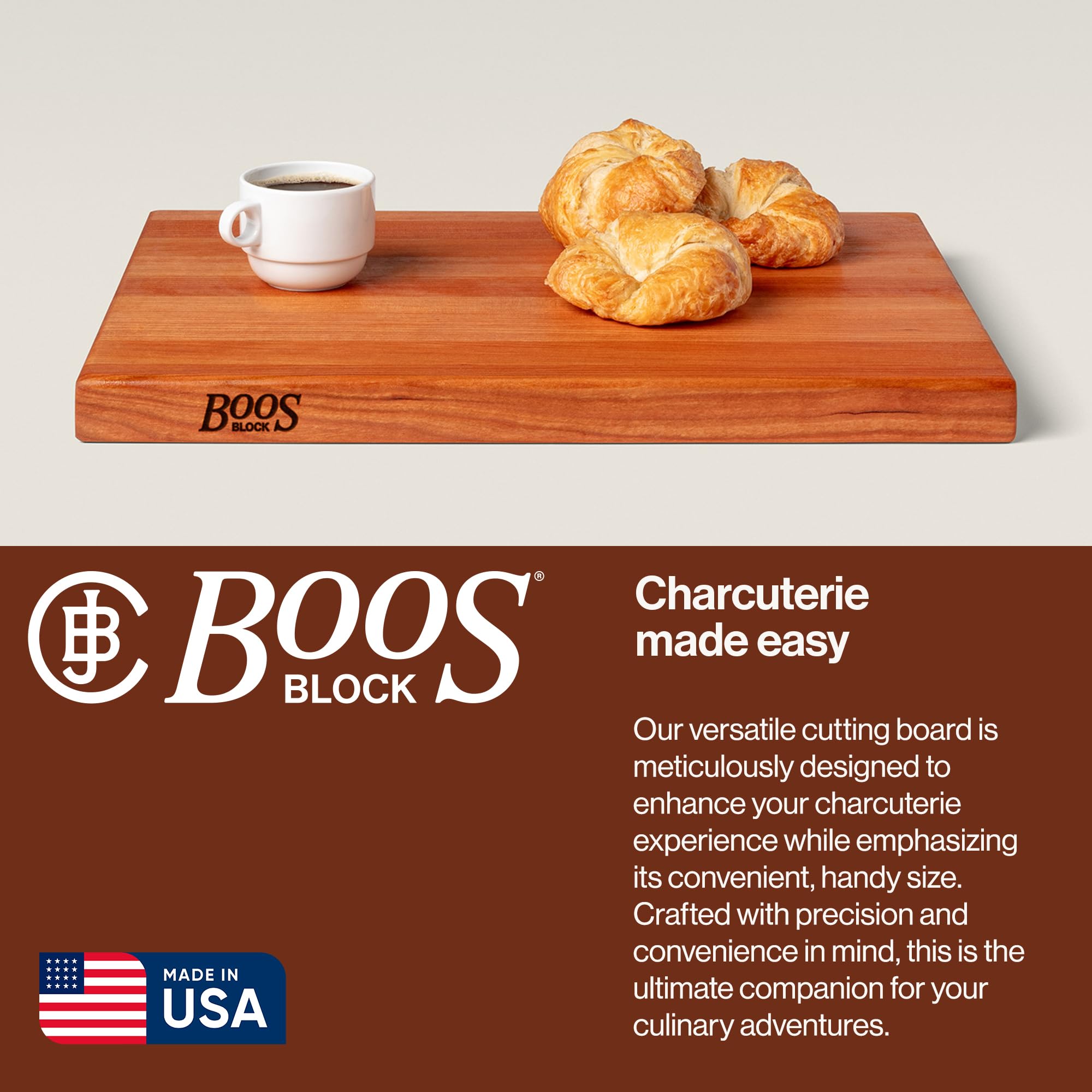 John Boos R-Board oil finish preserves wood beauty over time.