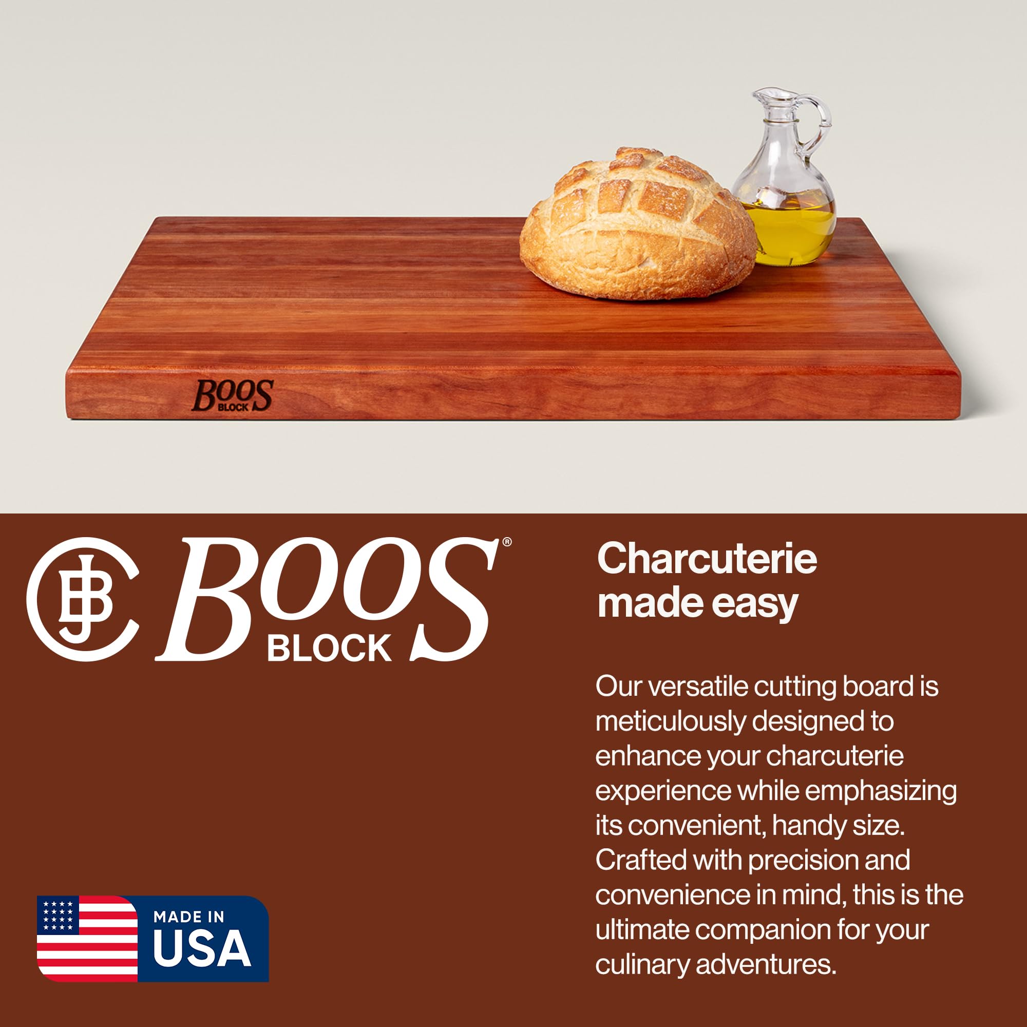 John Boos R-Board recessed finger grips for secure handling
