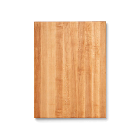 John Boos R-Board rectangular maple cutting board with a 24x18 inch prep surface.