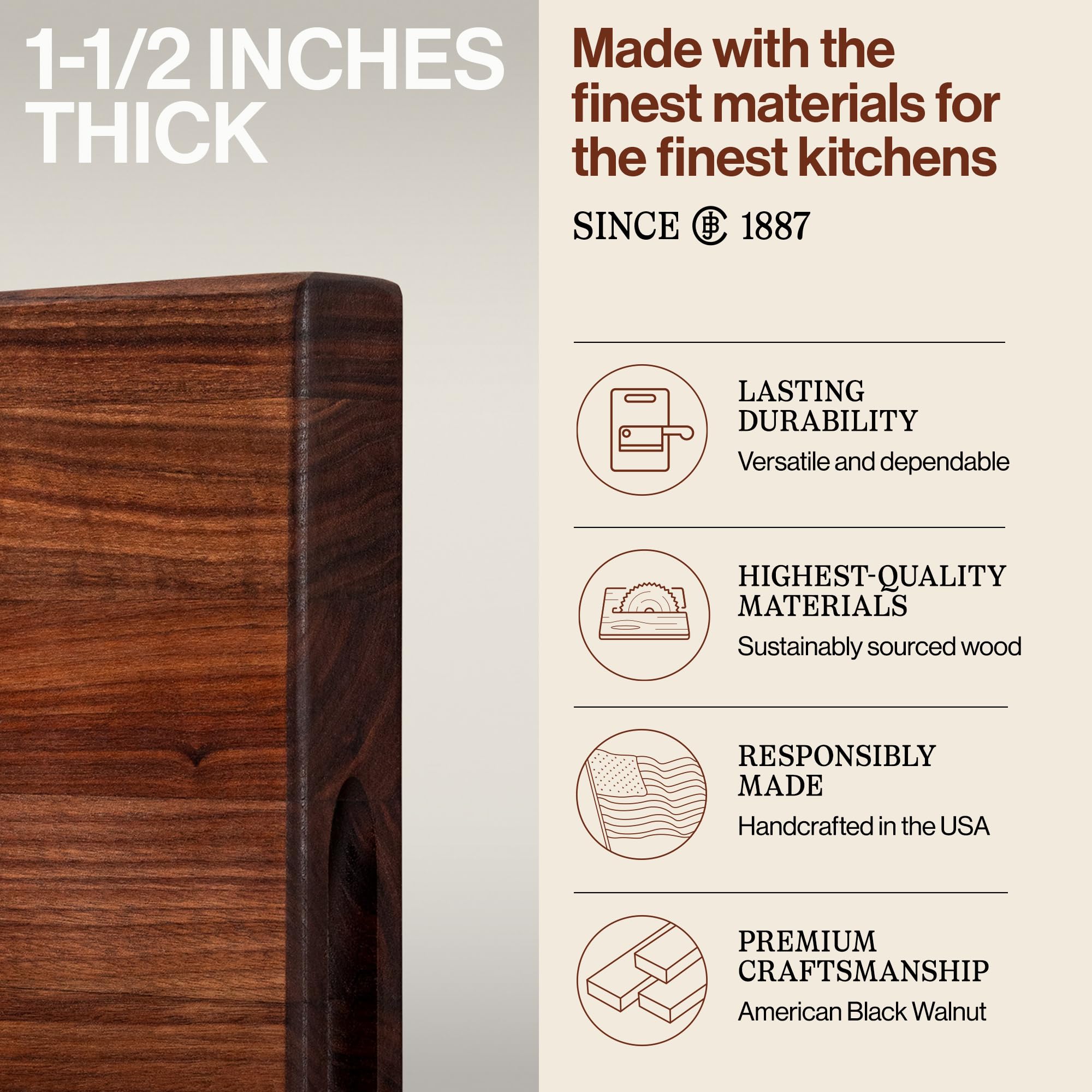 John Boos R-Board reversible sides add versatile serving and prep options