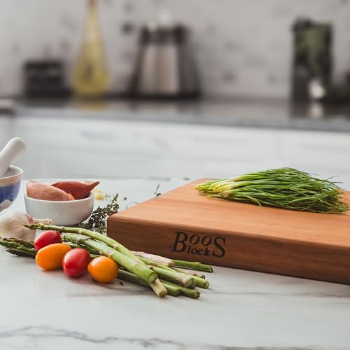 Charcuterie-ready setup on John Boos R-Board cherry cutting board.