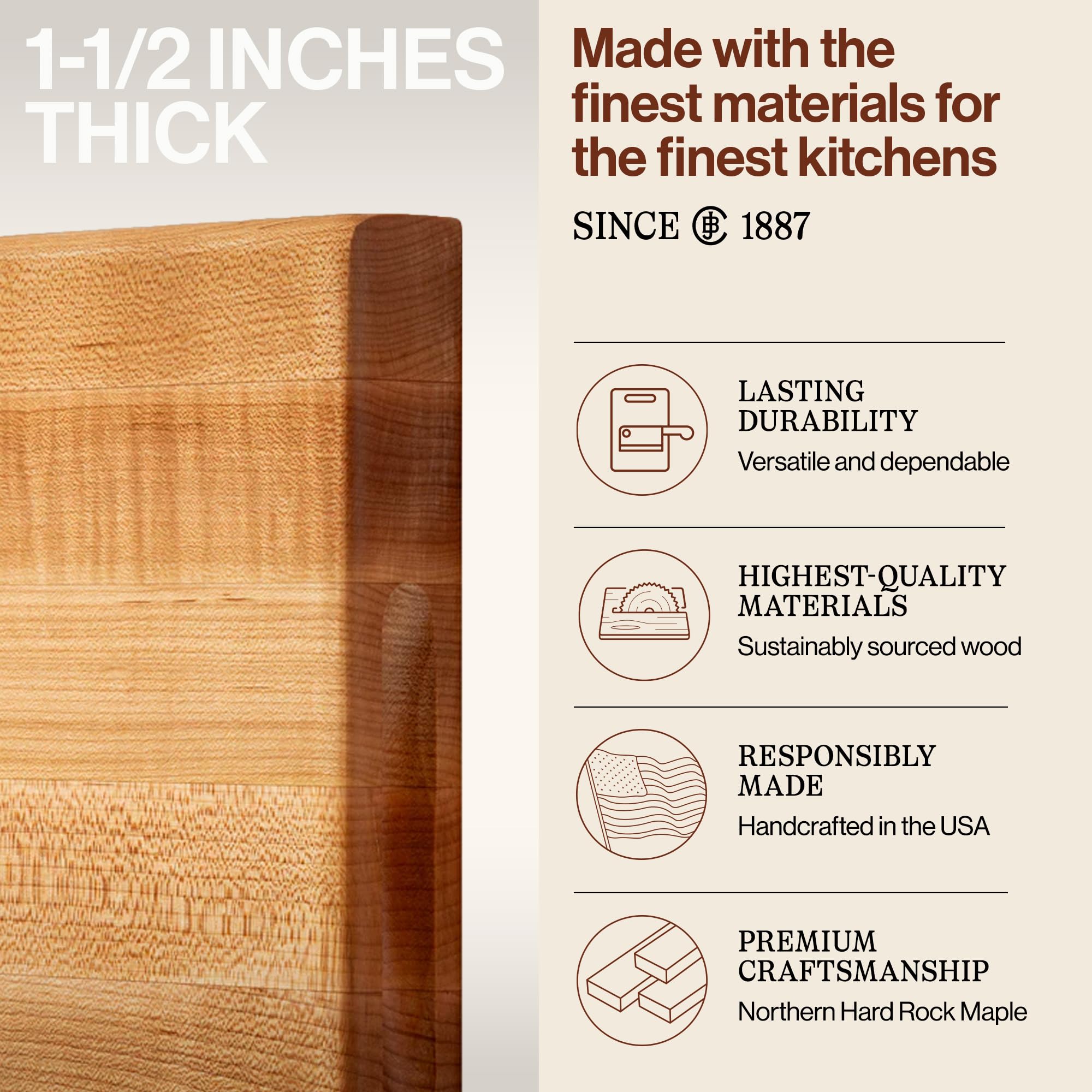 John Boos R-Board reversible sides provide two prep surfaces for variety.
