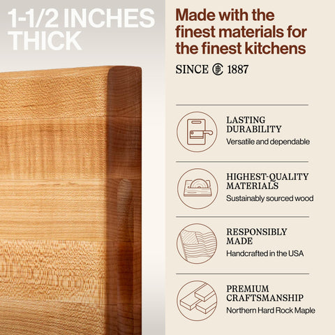 John Boos R-Board reversible sides provide two prep surfaces for variety.