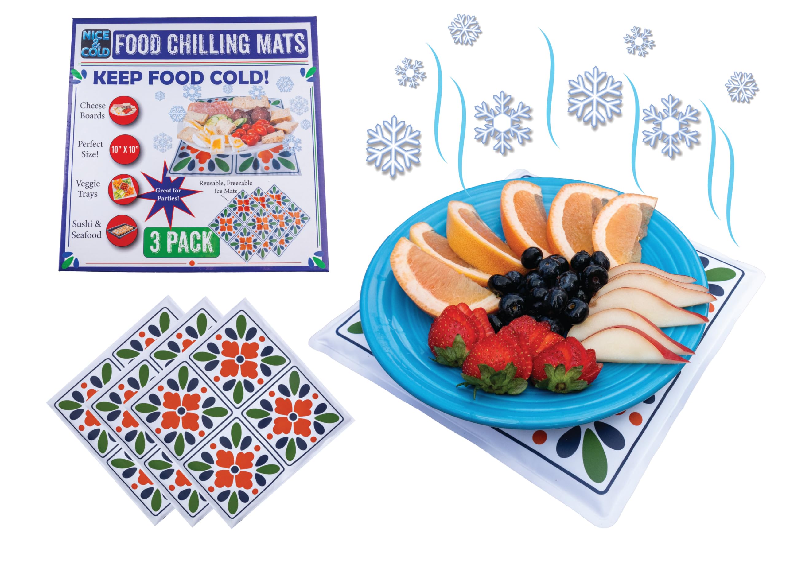 Johnny World Cold Mats patterned trivet design keeps appetizers stylish and cool.