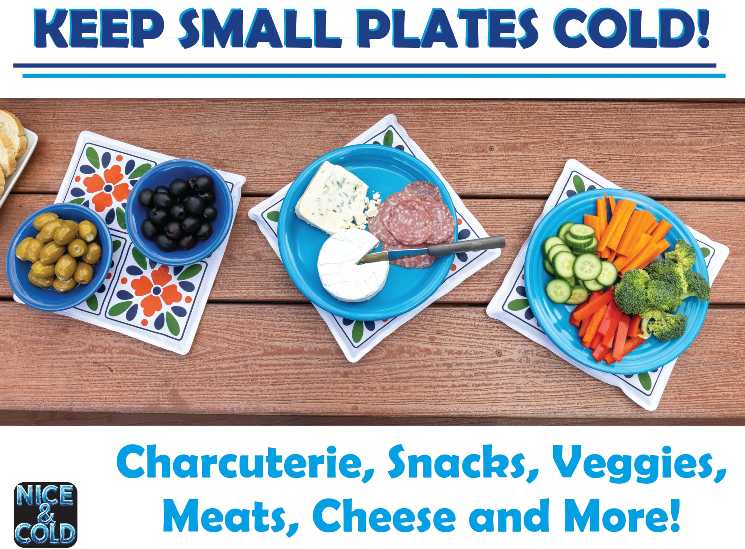 Johnny World Cold Mats 9x9 size under serving dishes for neat, chilled servings.