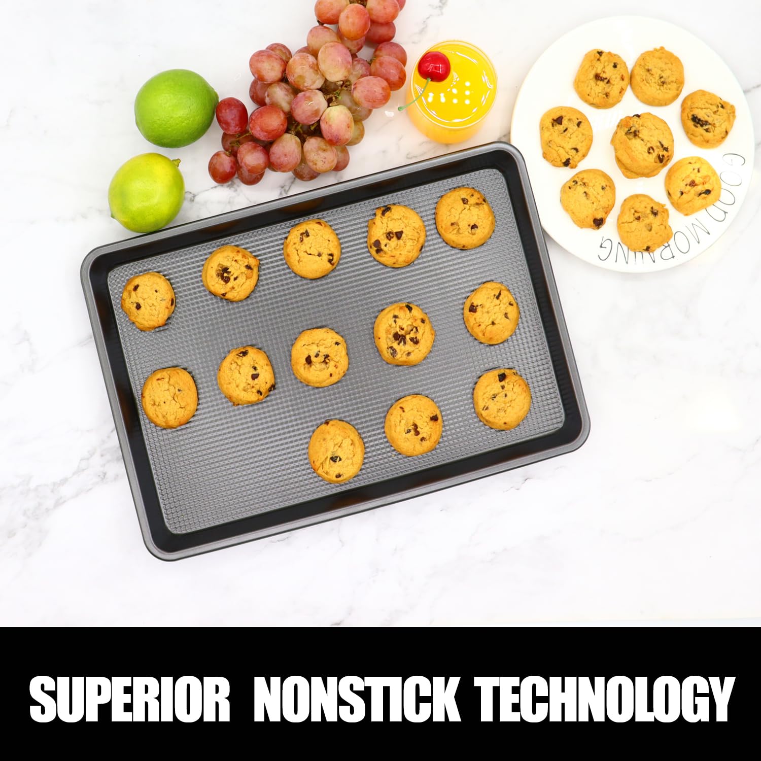 JOHO BAKING eco-coating provides nonstick release and rust protection for pans.
