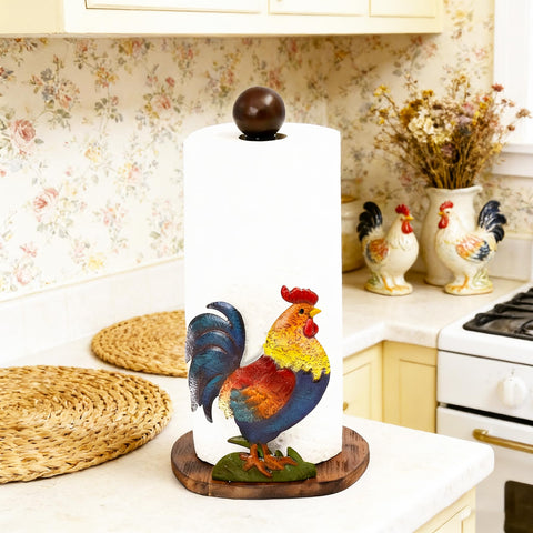 Johoxton rooster paper towel holder enhances kitchen decor with farmhouse style
