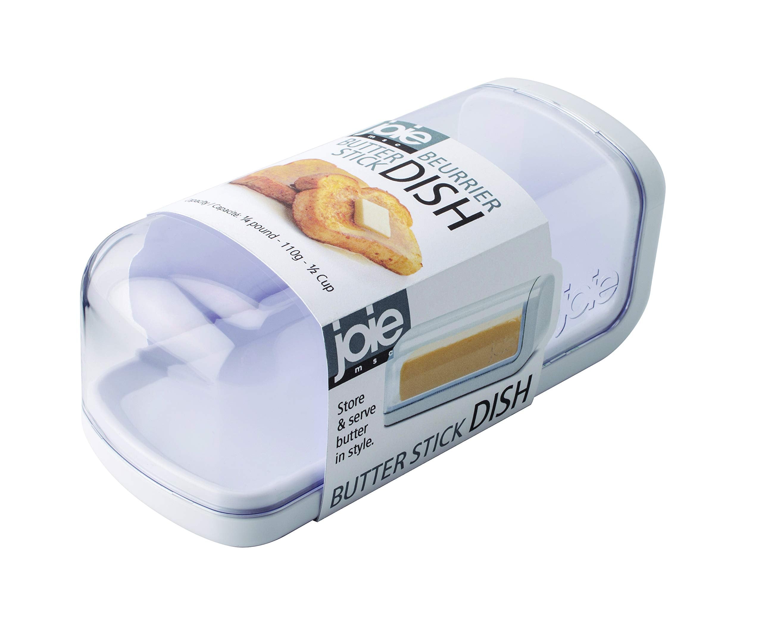 Joie butter dish with clear lid shows butter at a glance for fridge-to-table use