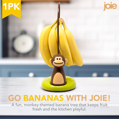 Joie Monkey Banana Tree Holder side view highlights compact countertop footprint for efficient kitchen layouts.