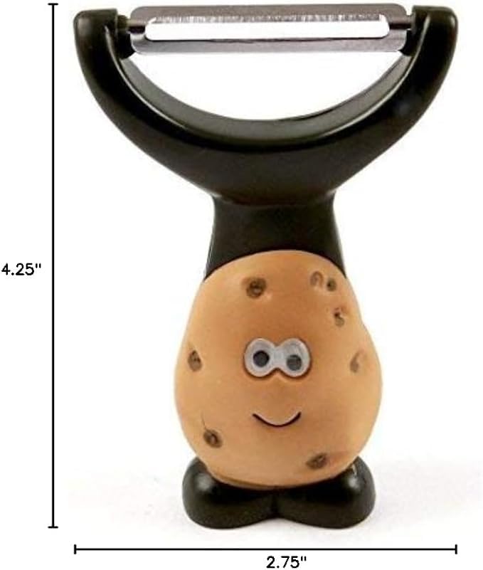 Joie Mr Potato Y-Shaped Peeler in action creates long veggie pasta strands.