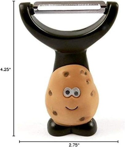 Joie Mr Potato Y-Shaped Peeler in action creates long veggie pasta strands.