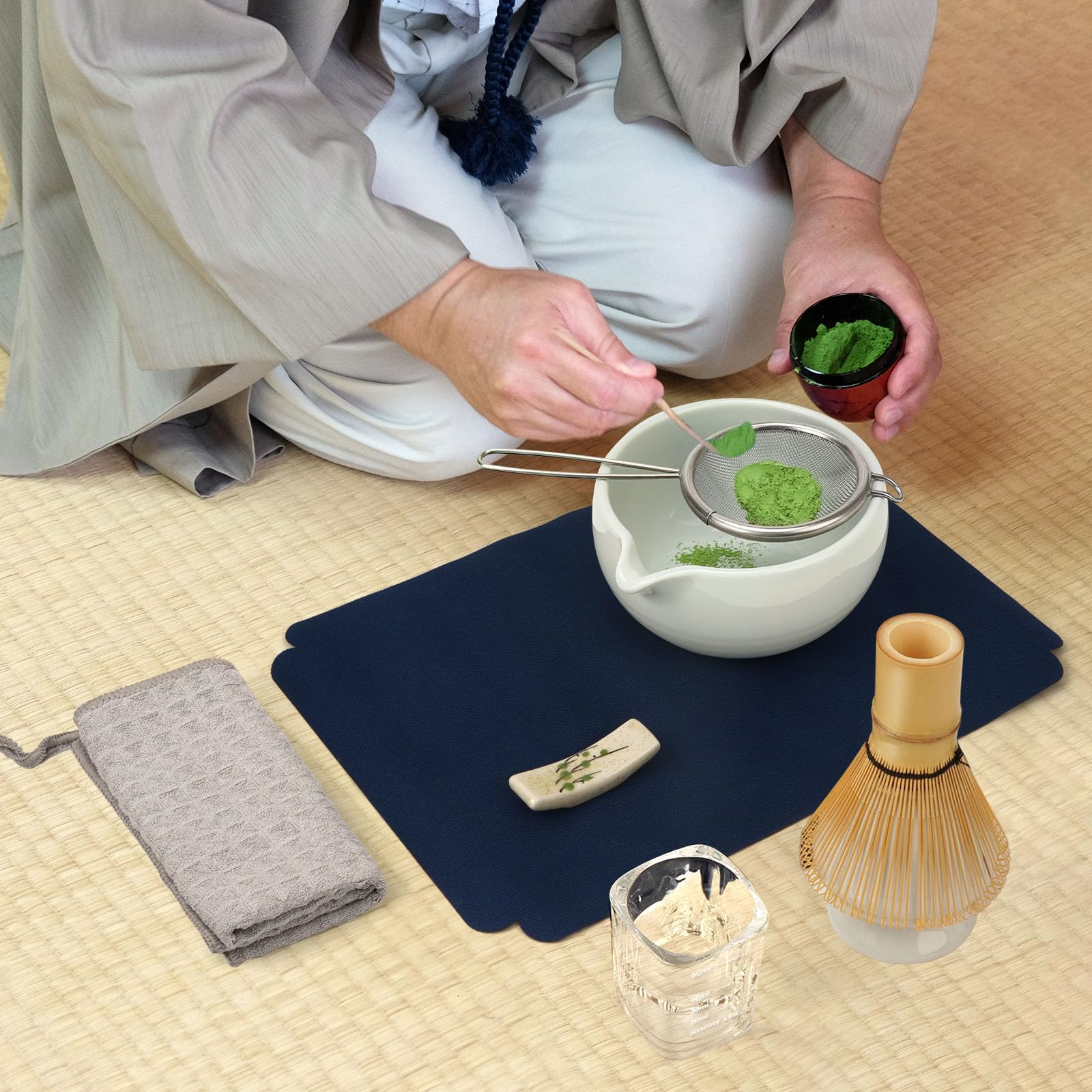 Bamboo scoop included in Joiish matcha kit for measuring powder