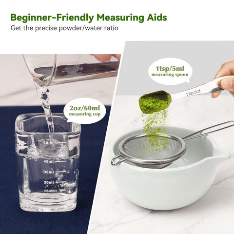 Joiish matcha bowl with pouring spout for clean, controlled serving