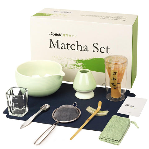 Joiish matcha whisk 96-bristle close-up for creamy froth.