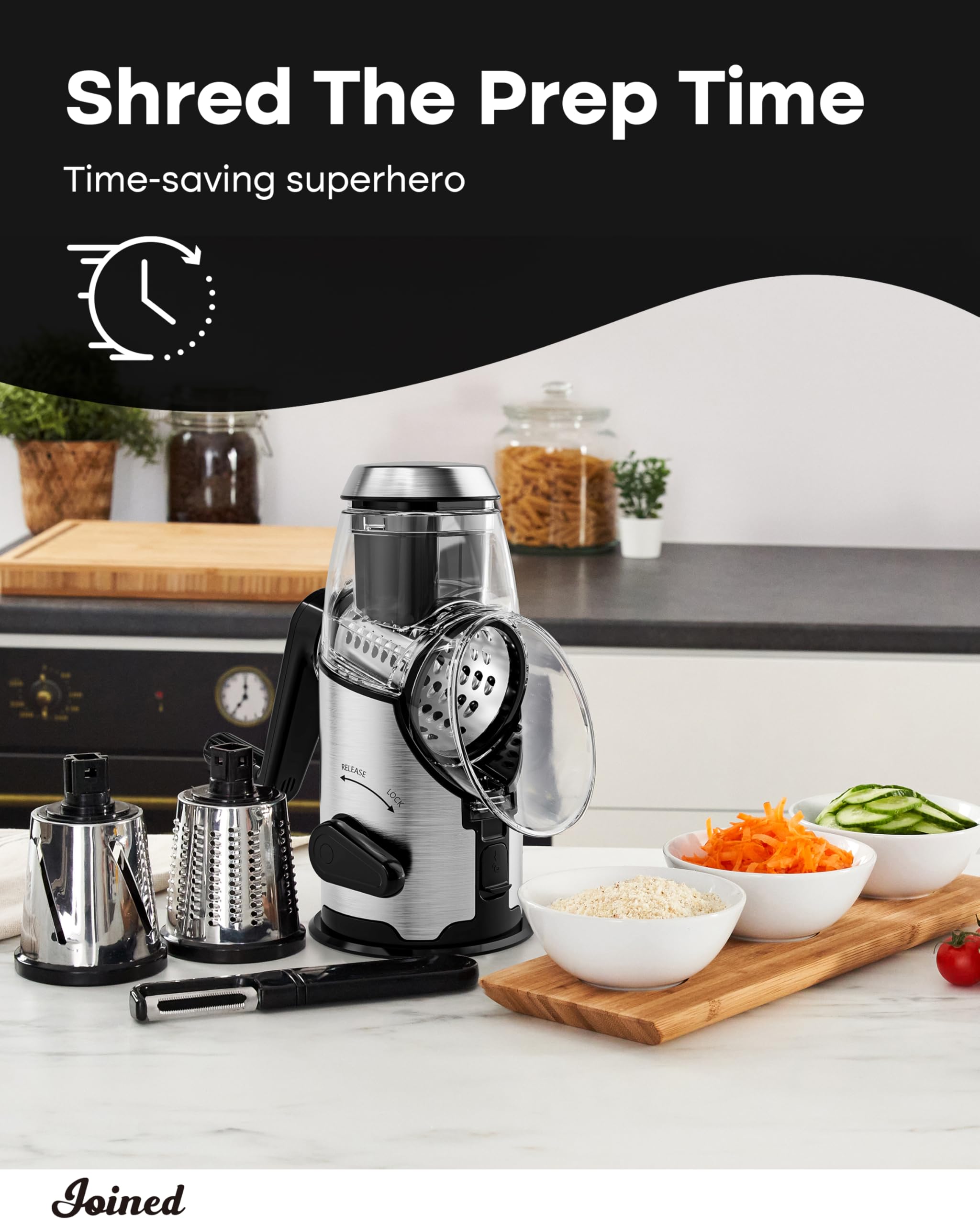 Joined mandoline slicer blades set enables precise, versatile cuts for meals.