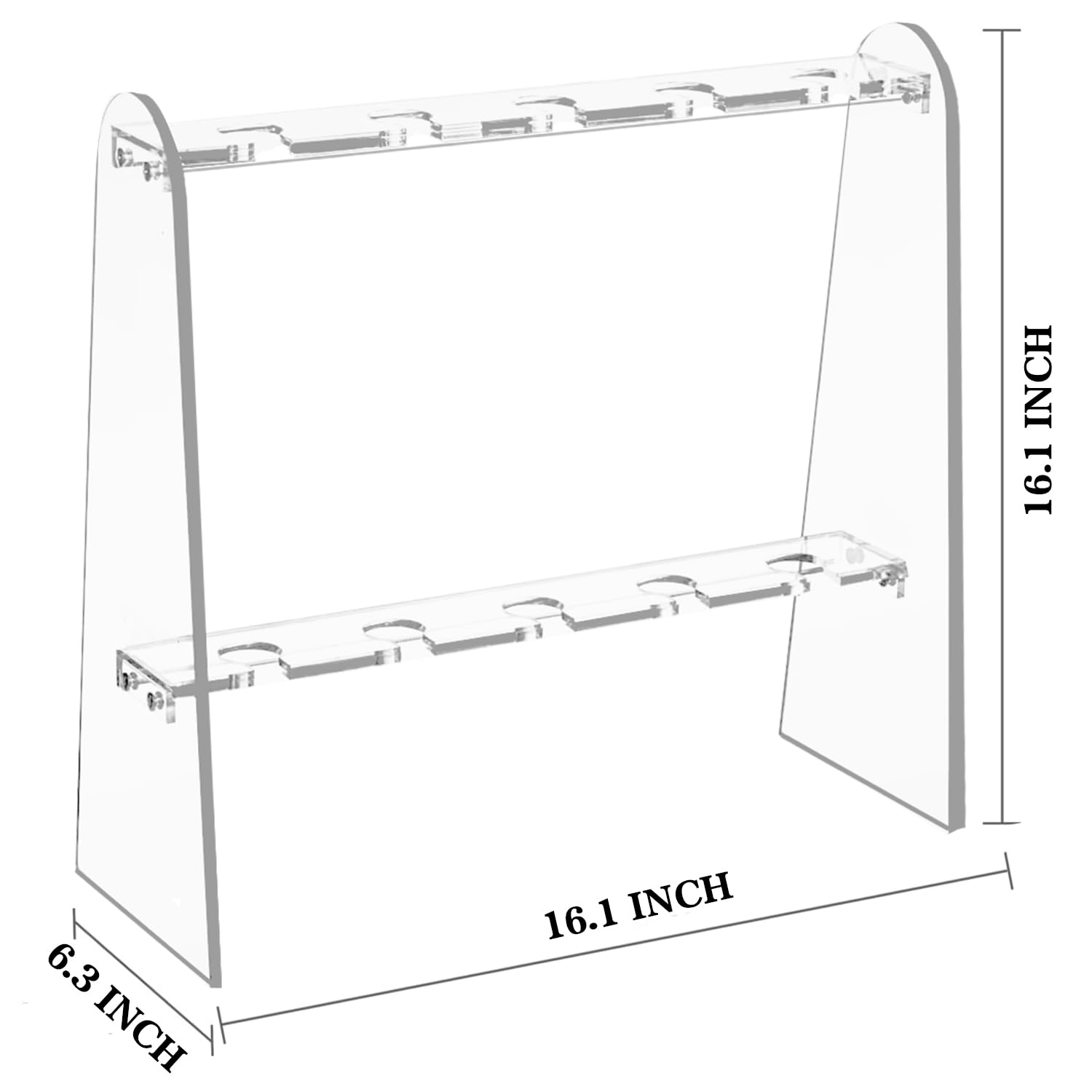 Joiooda champagne wall holder base view highlights sturdy, deformation-resistant acrylic.