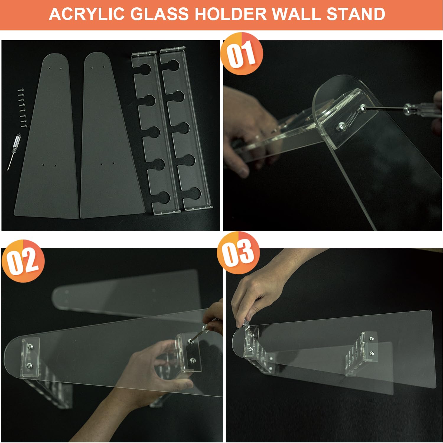 Joiooda champagne wall holder hanging option, ready for upside-down display at events.