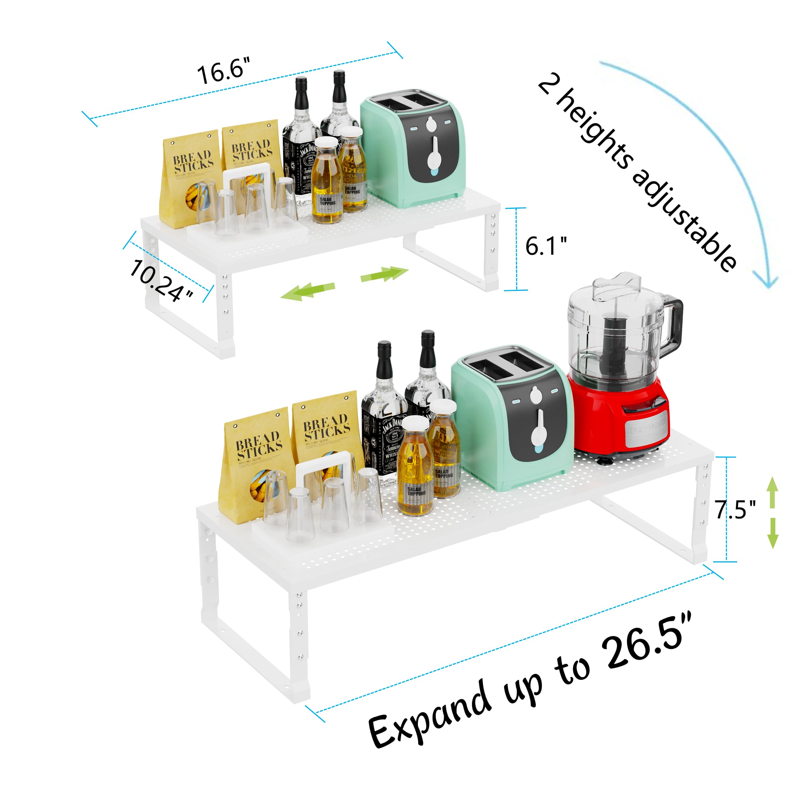 Jojocross two-tier spice shelf assembly enables compact, efficient kitchen organization