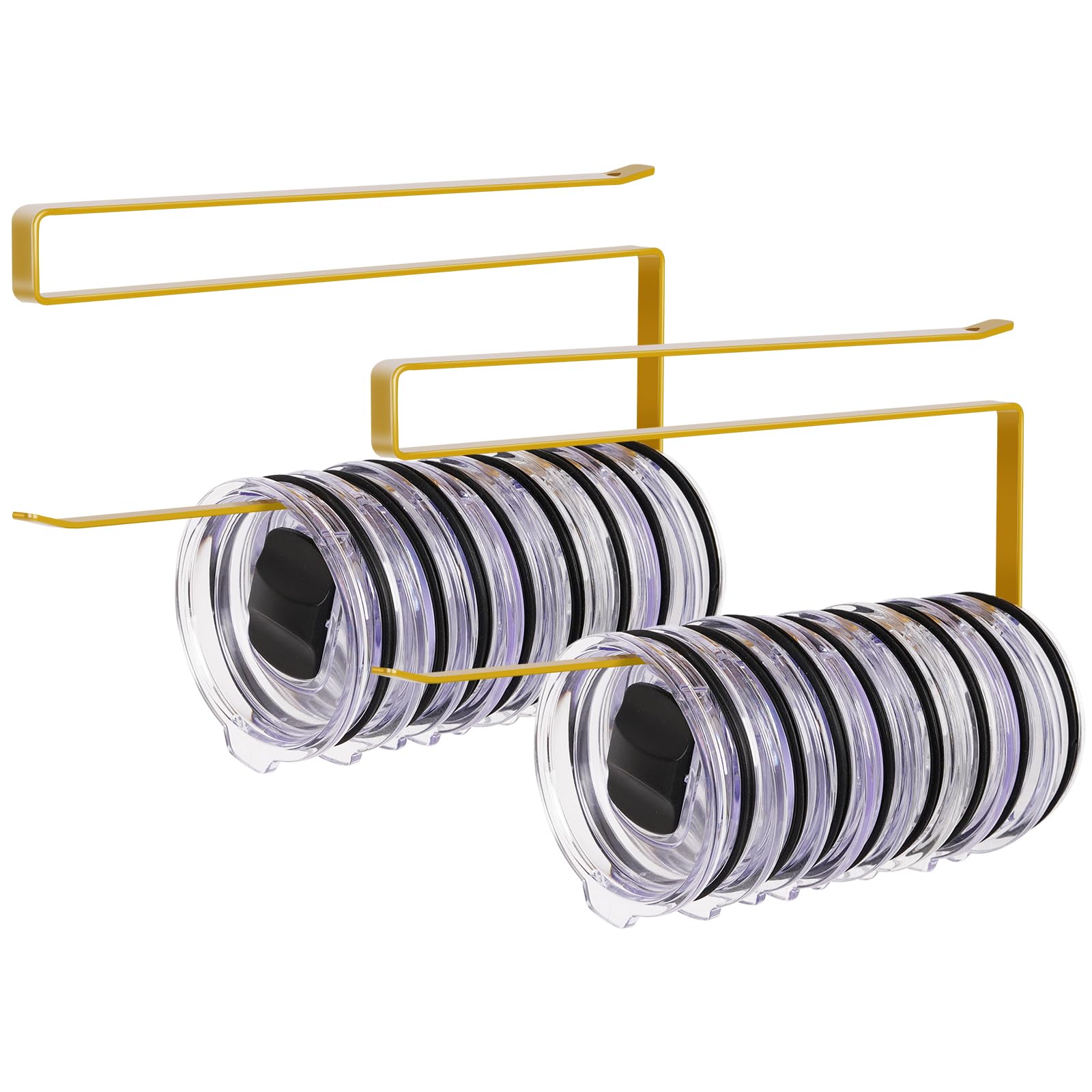Jolensoy 2-pack tumbler lid organizer under cabinet keeps lids neatly stored and accessible