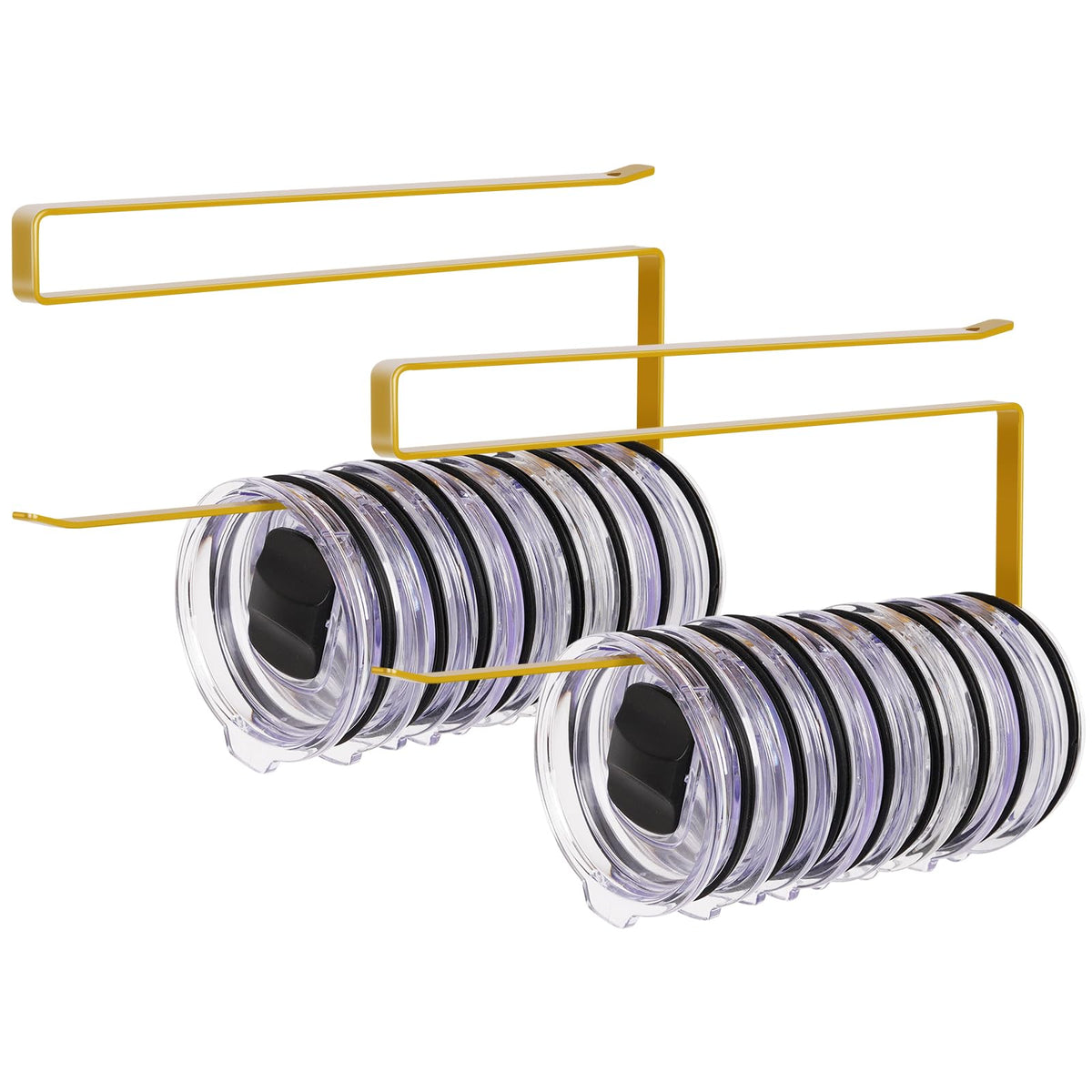 Jolensoy 2-pack tumbler lid organizer under cabinet keeps lids neatly stored and accessible