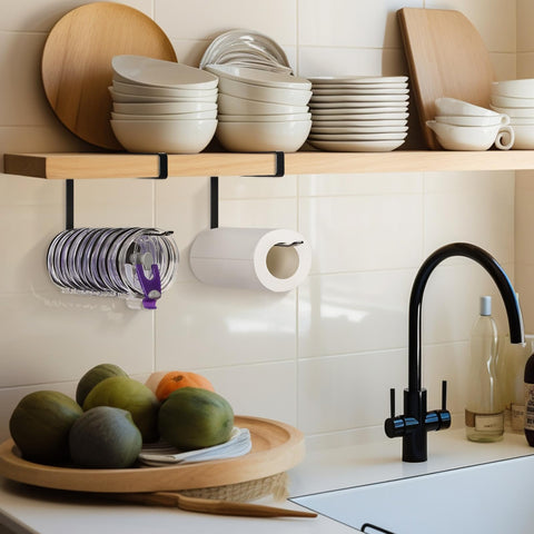 Jolensoy versatile hanger stores paper rolls towels and bags beyond lids