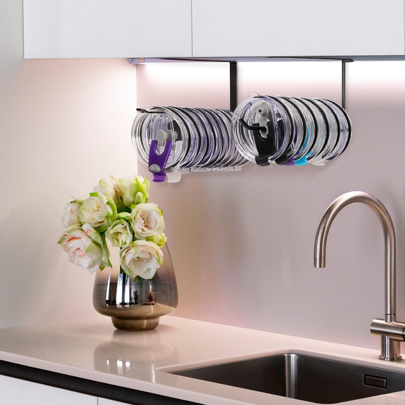 Jolensoy paper roll and lid storage uses under cabinet space efficiently