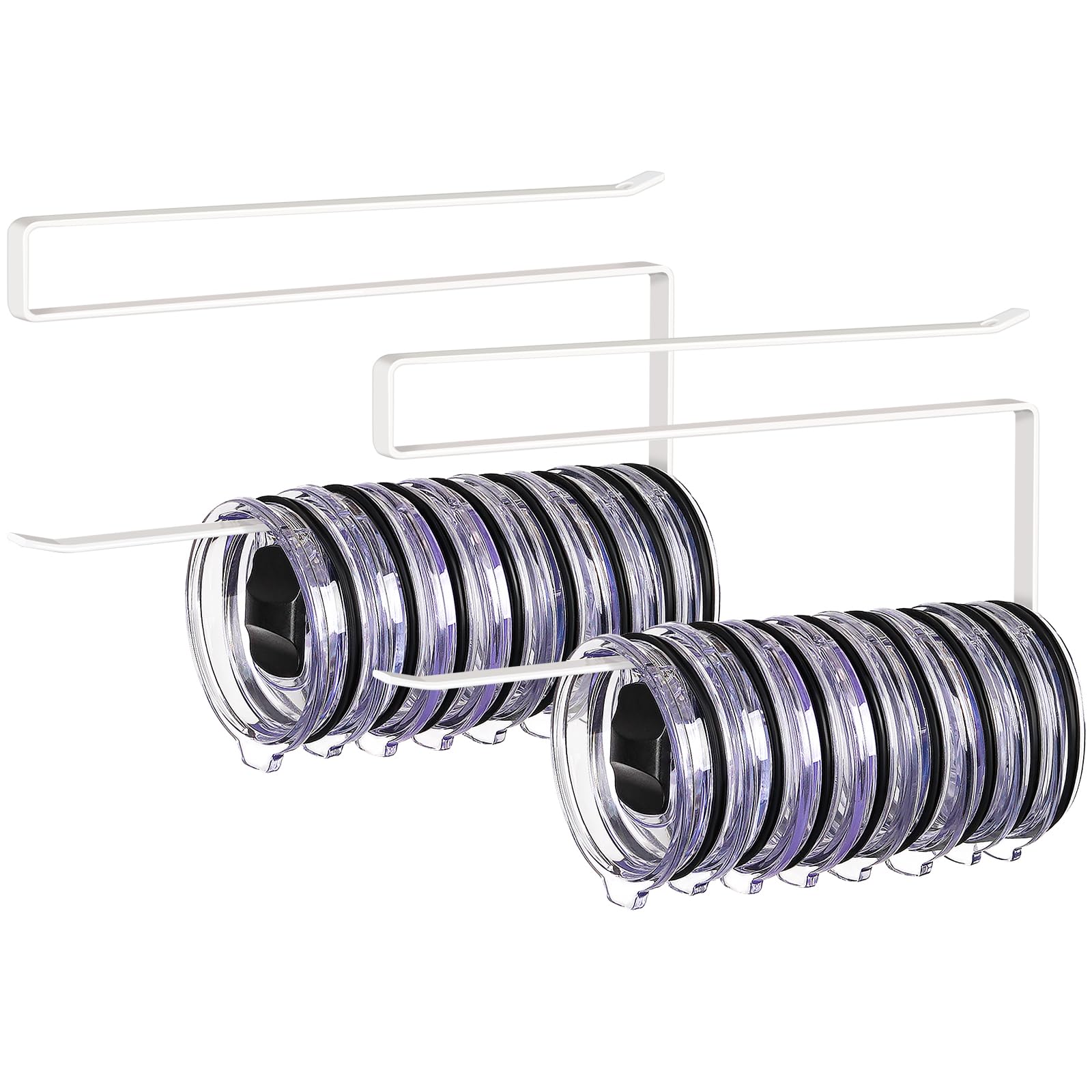 Jolensoy tumbler lid organizer 2-pack under-cabinet for clutter-free kitchen