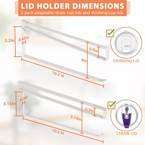 Jolensoy tumbler lid organizer mounted on shelf for easy access.
