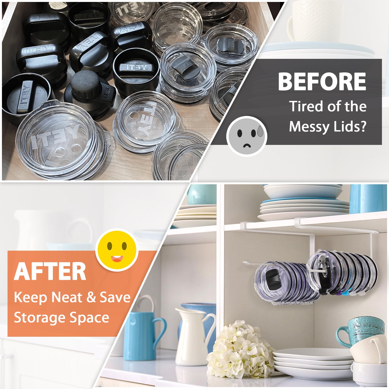 Jolensoy easy-installation lid organizer requires no drilling.
