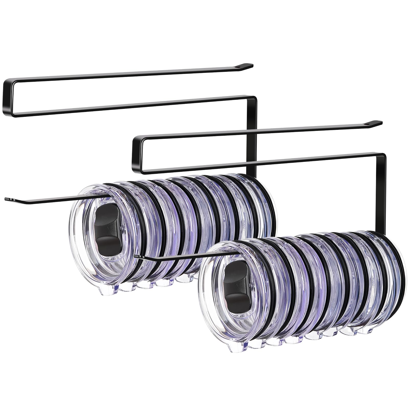 Jolensoy two-pack tumbler lid organizer under cabinet keeps lids neatly organized and accessible