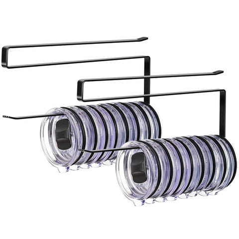 Jolensoy two-pack tumbler lid organizer under cabinet keeps lids neatly organized and accessible