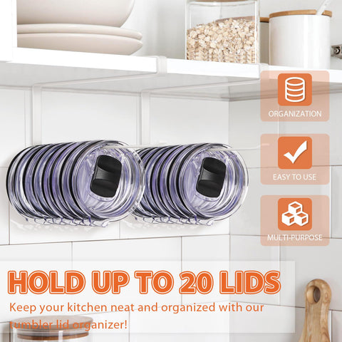Jolensoy under-cabinet lid holder with anti-drop design keeps lids secure