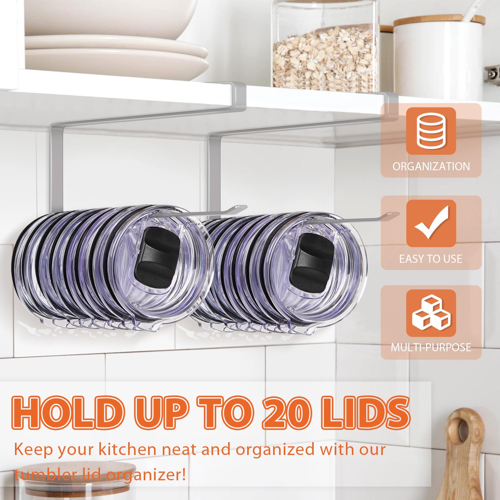 Jolensoy under-cabinet lid hook close-up shows sturdy, rust-resistant iron construction.