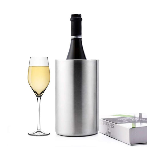 Jolitac wine chiller bucket requires no ice and keeps drinks cold.