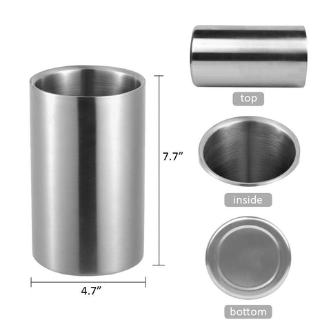 Jolitac chiller bucket fits wine, champagne, and juice bottles up to 4.7 inches.