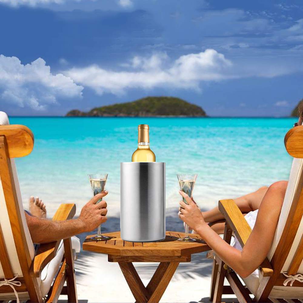 Jolitac wine chiller bucket features elegant modern design for any table.