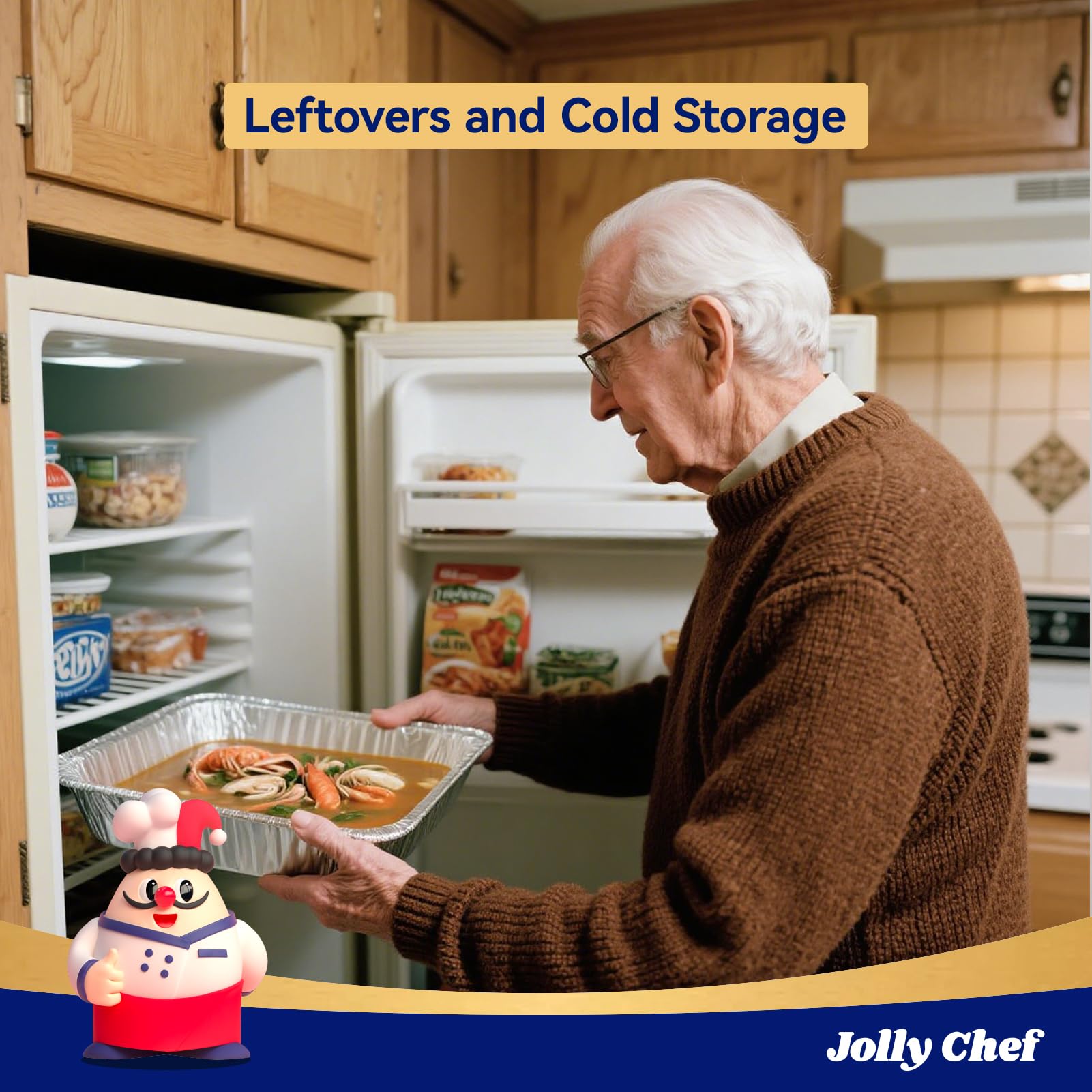 JOLLY CHEF pans suitable for BBQ meats and holiday meals.